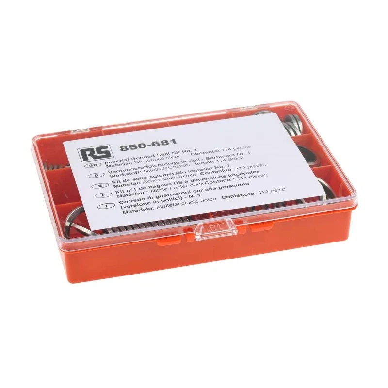 RS PRO Imperial Bonded Seal Kit Nitrile 114 Pieces Assorted Sizes United Kingdom 850-681