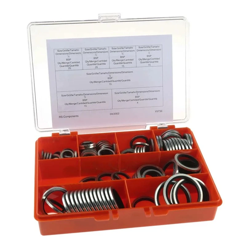 RS PRO Imperial Bonded Seal Kit Nitrile 114 Pieces Assorted Sizes United Kingdom 850-681