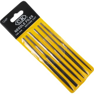 CK 230 mm Needle File Set 6 Pieces Chrome Vanadium Steel Plastic Case T0124P