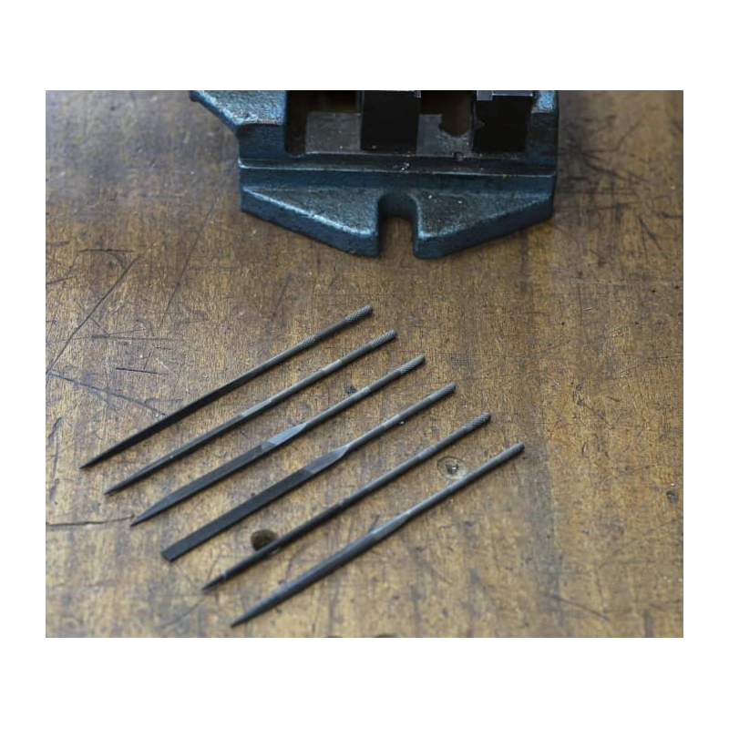 CK 230 mm Needle File Set 6 Pieces Chrome Vanadium Steel Plastic Case T0124P