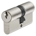 ABUS Brass Euro Cylinder Lock, Nickel Pearl Finish, 61 mm Length, 6-Pin E60NP 30/30 KD