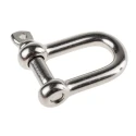 RS PRO Stainless Steel D-Shackle Screw Pin 0.6t Safe Working Load 12mm Diameter 48mm Length 124-4855