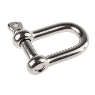 RS PRO Stainless Steel D-Shackle Screw Pin 0.6t Safe Working Load 12mm Diameter 48mm Length 124-4855