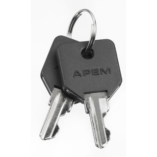 APEM Key Switch Key for LK Series with 19mm Diameter and Mechanical Life of 6000 Cycles LKM-126