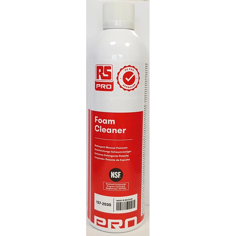 RS PRO Food Safe Foam Cleaner 500 ml Aerosol, Biodegradable Foam Cleaner for Machinery Cleaning 137-2030
