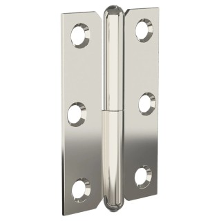 Pinet Nickel Plated Steel Lift Off Butt Hinge 80 mm x 50 mm x 1.5 mm 14-7-3400