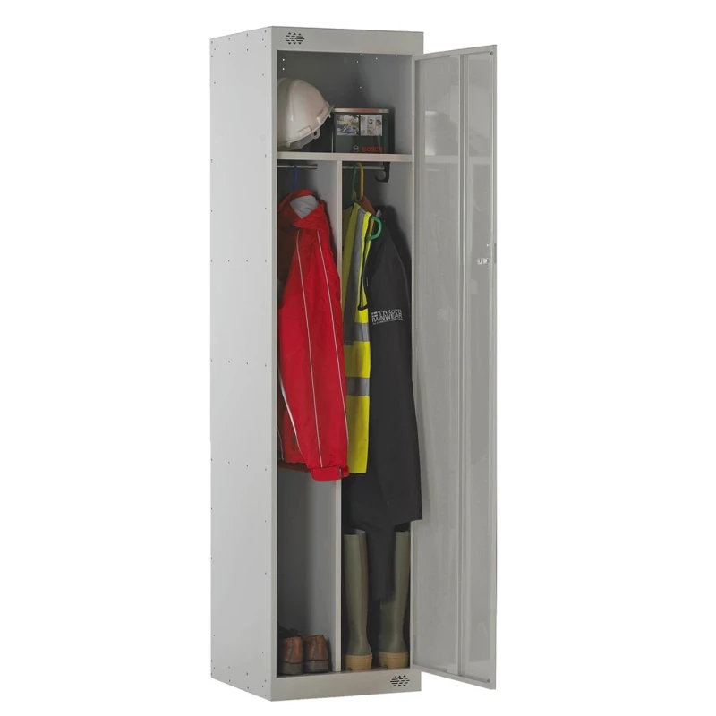 RS PRO 1 Door Steel Grey Locker 1800 mm Height x 450 mm Width x 450 mm Depth 521-475