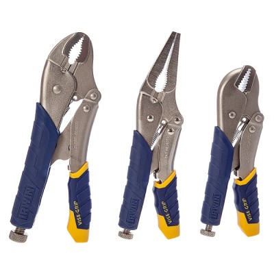 Irwin 3-Piece Locking Plier Set with Straight Jaw, 175mm Overall Length T76KBT