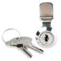 RS PRO Chrome Die Cast Zinc Cabinet Lock 20 mm Panel-to-Tongue, Panel Cutout 17.2 x 14.2 mm, Key Unlock 146-1807