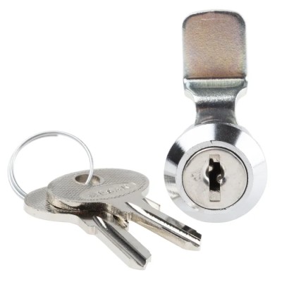 RS PRO Chrome Die Cast Zinc Cabinet Lock 20 mm Panel-to-Tongue, Panel Cutout 17.2 x 14.2 mm, Key Unlock 146-1807