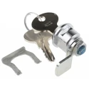 RS PRO Chrome Die Cast Zinc Cabinet Lock 20 mm Panel-to-Tongue, Panel Cutout 17.2 x 14.2 mm, Key Unlock 146-1807