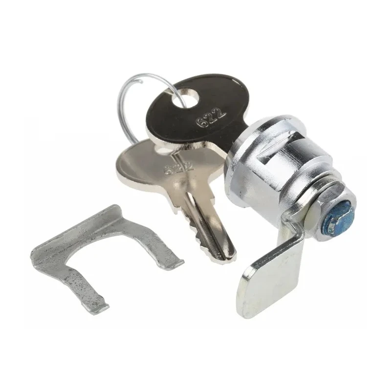 RS PRO Chrome Die Cast Zinc Cabinet Lock 20 mm Panel-to-Tongue, Panel Cutout 17.2 x 14.2 mm, Key Unlock 146-1807