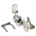 RS PRO Chrome Die Cast Zinc Cabinet Lock 20 mm Panel-to-Tongue, Panel Cutout 17.2 x 14.2 mm, Key Unlock 146-1807