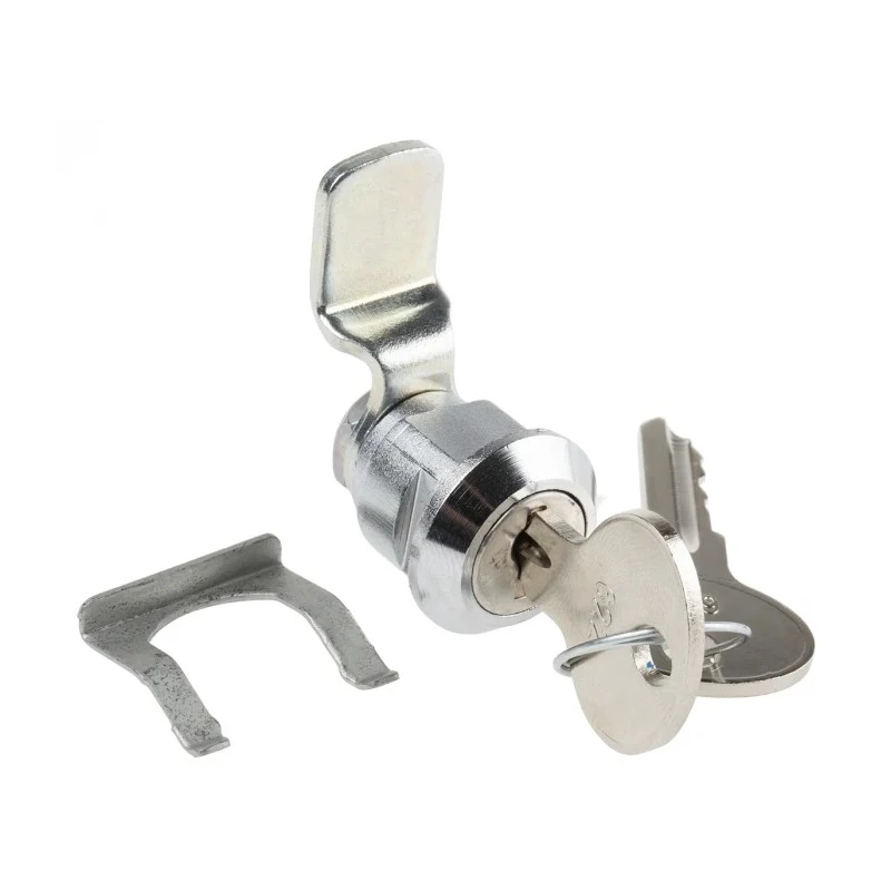 RS PRO Chrome Die Cast Zinc Cabinet Lock 20 mm Panel-to-Tongue, Panel Cutout 17.2 x 14.2 mm, Key Unlock 146-1807