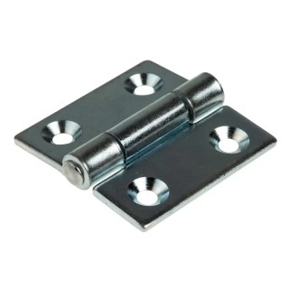 Pinet Zinc Plated Raw Nickel Plated Steel Butt Hinge 40mm x 40mm x 2mm 687-477