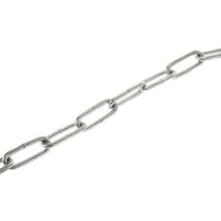 RS PRO Zinc Plated Steel Link Chain, 10 m Length, 32 mm Link Length, 4 mm Link Diameter, Load Capacity 85 kg 752-464