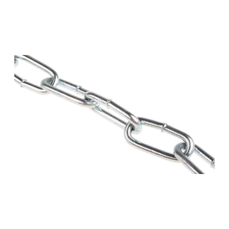 RS PRO Zinc Plated Steel Chain, 10 m Length, 42 mm Link Length, 6 mm Diameter, Load Capacity 140 kg 752-509
