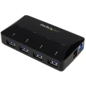 StarTech.com 4 Port USB 3.0 USB Hub, AC Adapter Powered, Dimensions 103mm x 60mm x 22mm ST53004U1C