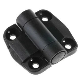 RS PRO Thermoplastic Detent Hinge Matt Finish with Fixed Pin Screw Fixing 57mm x 51mm 124-1908