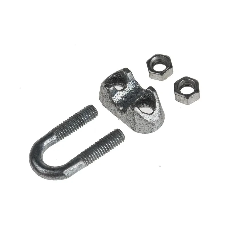 RS PRO Wire Rope Grip U-Bolt Steel Bridge Carbon Steel Zinc Plated 6 mm Diameter DIN 741 124-4801