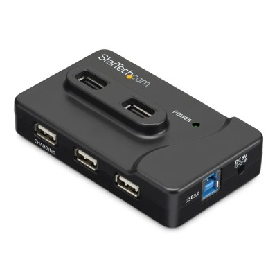 StarTech.com 6 Port USB 3.0 USB Hub with AC Adapter Powered, 99mm x 60mm x 22mm ST7320USBC