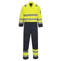 Portwest Yellow Reusable Flame Retardant Hi Vis Overalls Unisex Coverall Chest Size 118 cm Size M 161-1965