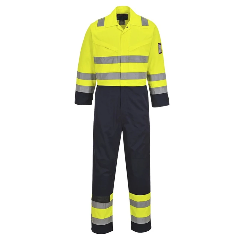 Portwest Yellow Reusable Flame Retardant Hi Vis Overalls Unisex Coverall Chest Size 118 cm Size M 161-1965