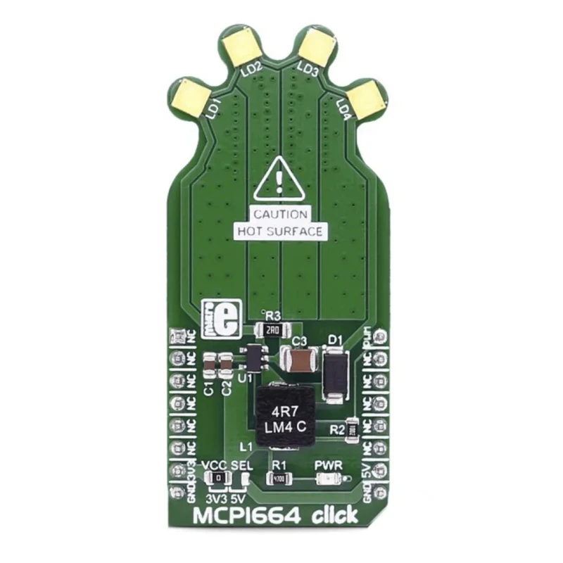 MikroElektronika MCP1664 Click LED Add On Board UVLO, LED Driver Evaluation Kit MIKROE-2548