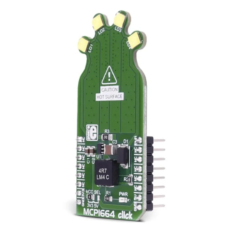 MikroElektronika MCP1664 Click LED Add On Board UVLO, LED Driver Evaluation Kit MIKROE-2548
