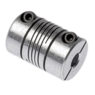 Huco Aluminium Clamp Style Flexible Coupler 12.7 mm OD, 4 mm Bore Size, 19.1 mm Length 725.13.1818