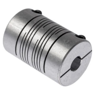 Huco Aluminium Multi-Beam Clamp Flexible Coupling 25.4 mm OD 8 mm Bore 38.1 mm Length 707.25.2828