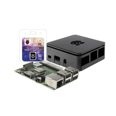 Raspberry Pi Raspberry Pi 3 B+ Single Board Computer 1GB RAM, Broadcom BCM2837B0 Quad-Core SoC, 64-bit RPi3B+_NOOBS_Case