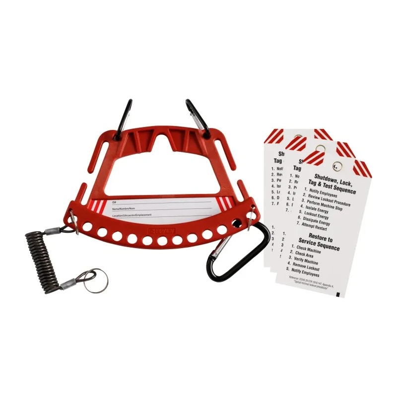 Brady Red 12-Lock Lockout Fibreglass Reinforced Nylon Padlock and Key Racks and Carrier SAFETY LOCK & TAG CARRIER - RED