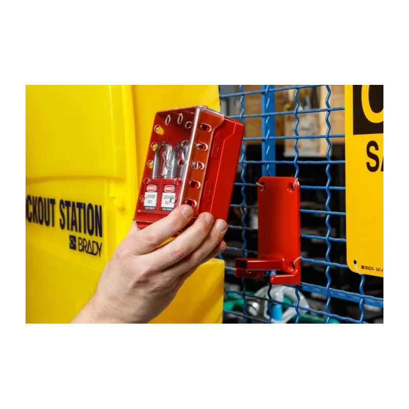 Brady 12 Padlock Lockout Station Ultra Compact Lock Box Red ULTRA COMPACT LOCK BOX, RED