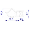 RS PRO Black Ethylene Propylene Diene Monomer Edging Strip 20 m 15.4 mm Width 30.2 mm Height 175-2580