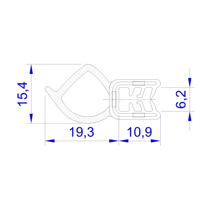 RS PRO Black Ethylene Propylene Diene Monomer Edging Strip 20 m 15.4 mm Width 30.2 mm Height 175-2580