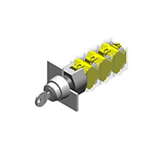 EAO 3-position Momentary Key Switch Head, Ronis Key Type, 22.3 mm Cutout, IP65, 90° Angle of Throw 704.113.0