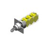 EAO 3-position Momentary Key Switch Head, Ronis Key Type, 22.3 mm Cutout, IP65, 90° Angle of Throw 704.113.0