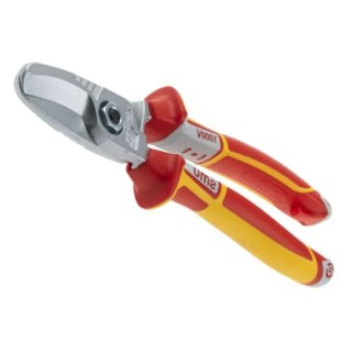 NWS ESD Safe Flush Cable Cutter 210mm, VDE/1000V Approved, Steel Blade, Rubber Grip, Plastic Handle N043-49-VDE-210-SB