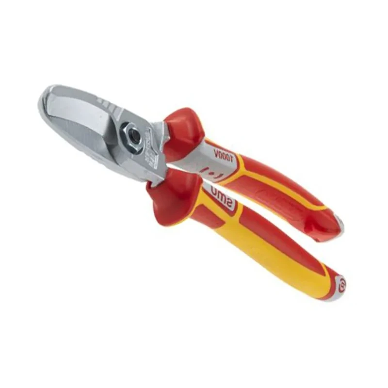 NWS ESD Safe Flush Cable Cutter 210mm, VDE/1000V Approved, Steel Blade, Rubber Grip, Plastic Handle N043-49-VDE-210-SB