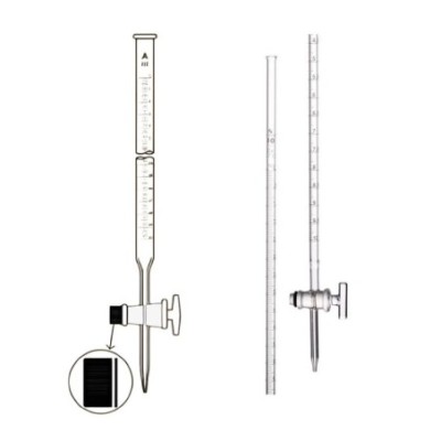 Burettes With Straight Bore Glass Key & Stopcock for Lab image-1