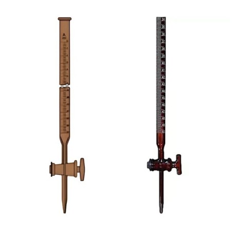 Amber Burettes With Straight Bore Glass Key Stopcock for Lab image-1