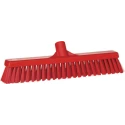 Vikan Broom Red Medium Bristle Sweeping Broom for Dry Areas and Wet Areas 31744