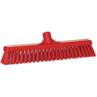 Vikan Broom Red Medium Bristle Sweeping Broom for Dry Areas and Wet Areas 31744