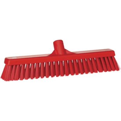 Vikan Broom Red Medium Bristle Sweeping Broom for Dry Areas and Wet Areas 31744