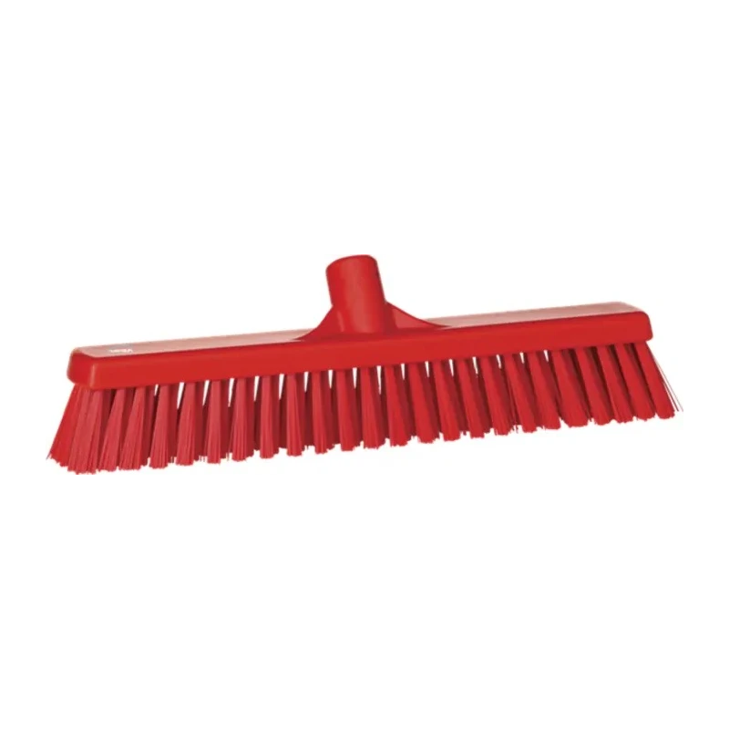 Vikan Broom Red Medium Bristle Sweeping Broom for Dry Areas and Wet Areas 31744