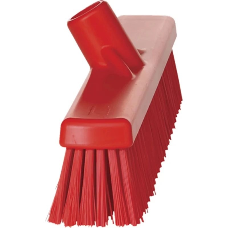 Vikan Broom Red Medium Bristle Sweeping Broom for Dry Areas and Wet Areas 31744