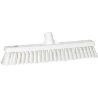 Vikan Push Broom for Wet Areas and Dry Areas, White, 410mm Width, 52mm Bristle Length, Model 31745