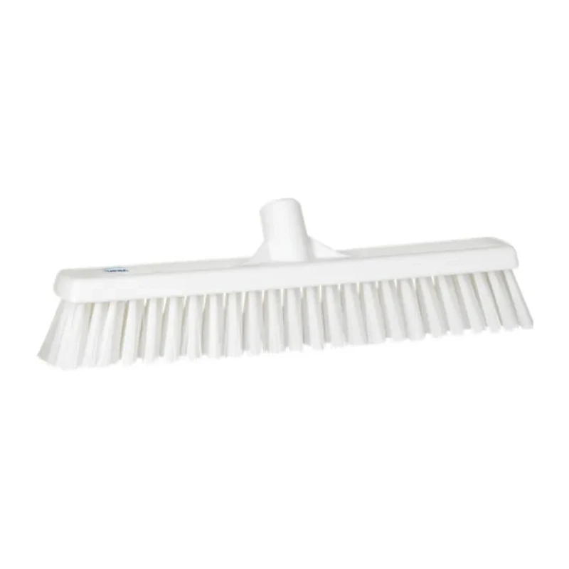 Vikan Push Broom for Wet Areas and Dry Areas, White, 410mm Width, 52mm Bristle Length, Model 31745