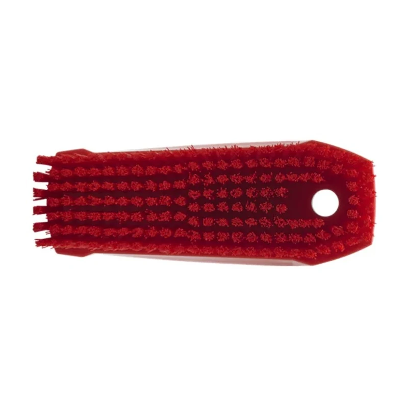 Vikan Red Scrubbing Brush with 20 mm Polyester Bristle Length, 50 mm Width, 165 mm Length, Model 35874